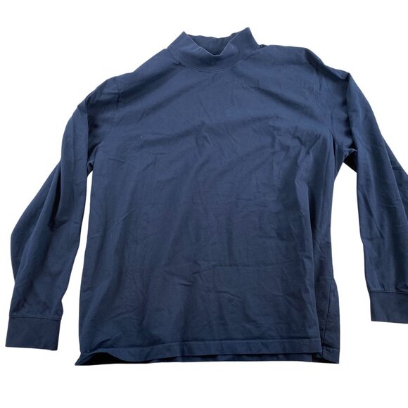 L.L. Bean Mens Shirt XXL Traditional Fit Navy 100% Cotton Turtleneck Long Sleeve - Picture 2 of 4